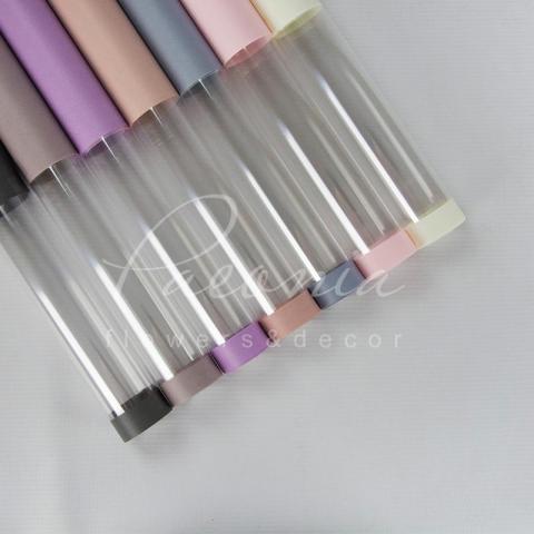 Калька флористическая листовая 58см*60см матовая плотная с прозрачной пленкой и кантом пудровая Калька флористическая листовая 58см*60см матовая плотная с прозрачной пленкой и кантом пудровая