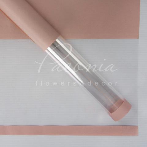 Калька флористическая листовая 58см*60см матовая плотная с прозрачной пленкой и кантом пудровая Калька флористическая листовая 58см*60см матовая плотная с прозрачной пленкой и кантом пудровая