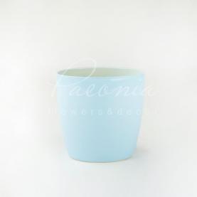 Кашпо керамічне блакитне глянсове Ø10,5*8,5см h11см Кашпо керамічне блакитне глянсове Ø10,5*8,5см h11см