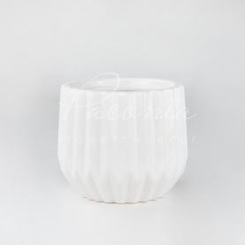 Кашпо керамічне орігамі біле Ø10см h11см Кашпо керамічне орігамі біле Ø10см h11см