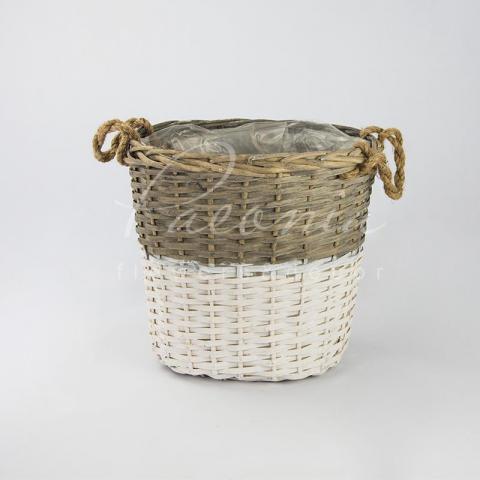 Кошик Флористичний з лози 31*33*25см з п/е овальний