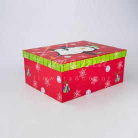 Коробка для подарунків з картону прямокутна 36*28*15см новорічна Коробка для подарунків з картону прямокутна 36*28*15см новорічна