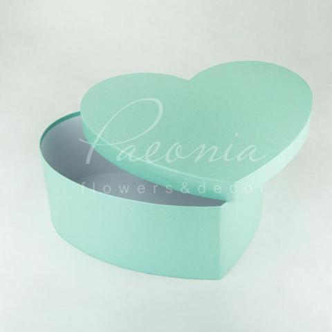Коробка серце м'ятна 25см*20см*10см