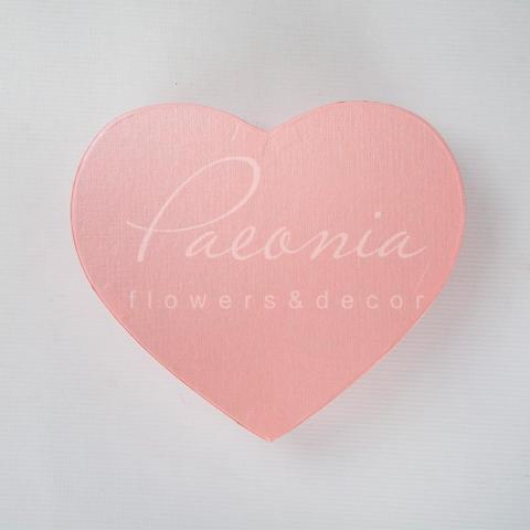 Коробка серце рожева з блиском 25см*20см*6см