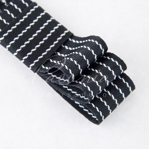 Лента репсовая с полоской-строчкой черная 3см*23м  Лента репсовая с полоской-строчкой черная 3см*23м