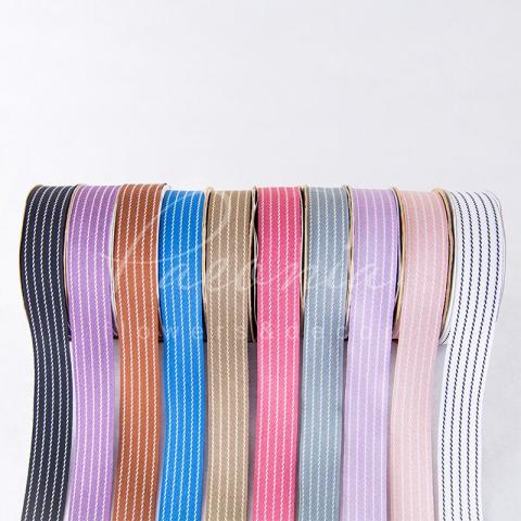 Лента репсовая с полоской-строчкой черная 3см*23м  Лента репсовая с полоской-строчкой черная 3см*23м