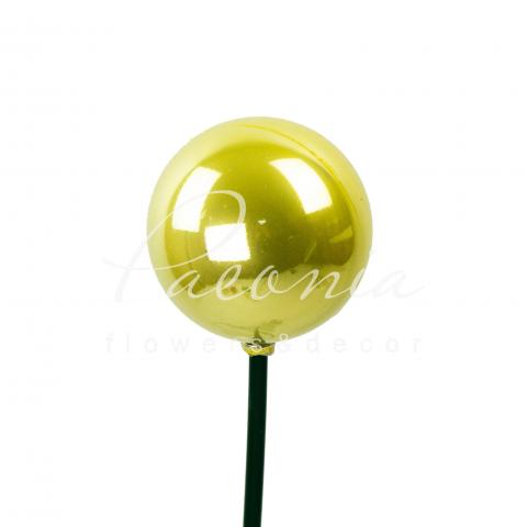 Топпер флористичний кулька золотий Ø6см H50см