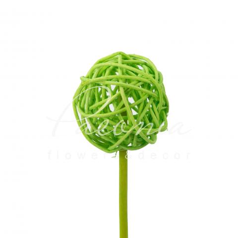 Топпер флористический шарик из лозы салатовый H50см
